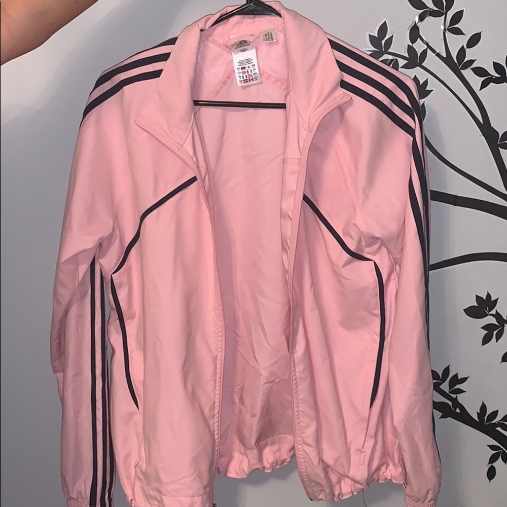 Pink adidas zip up jacket